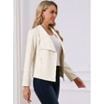 thumbnail image 3 of DARING DIVA Faux Suede Long Sleeve Open Front Cropped Coat S Beige, 3 of 8