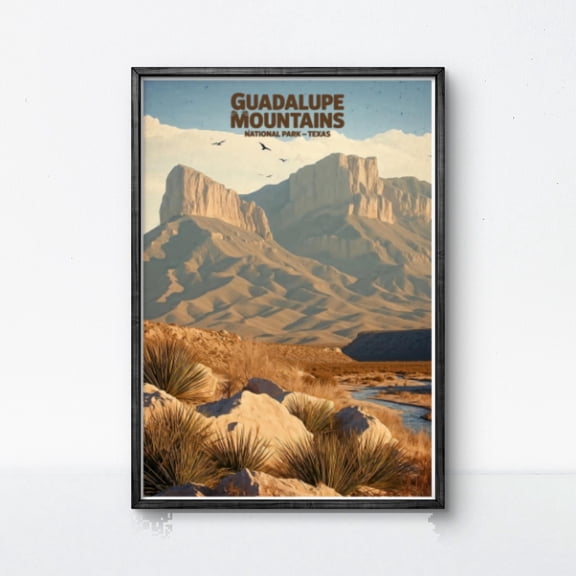 369 Prints guadalupe Mountains National Park Poster Texas Wall Art Desert Mountain Print Nature Landscape Poster Scenic Travel Art Outdoor Decor UNFRAMED, 8x12