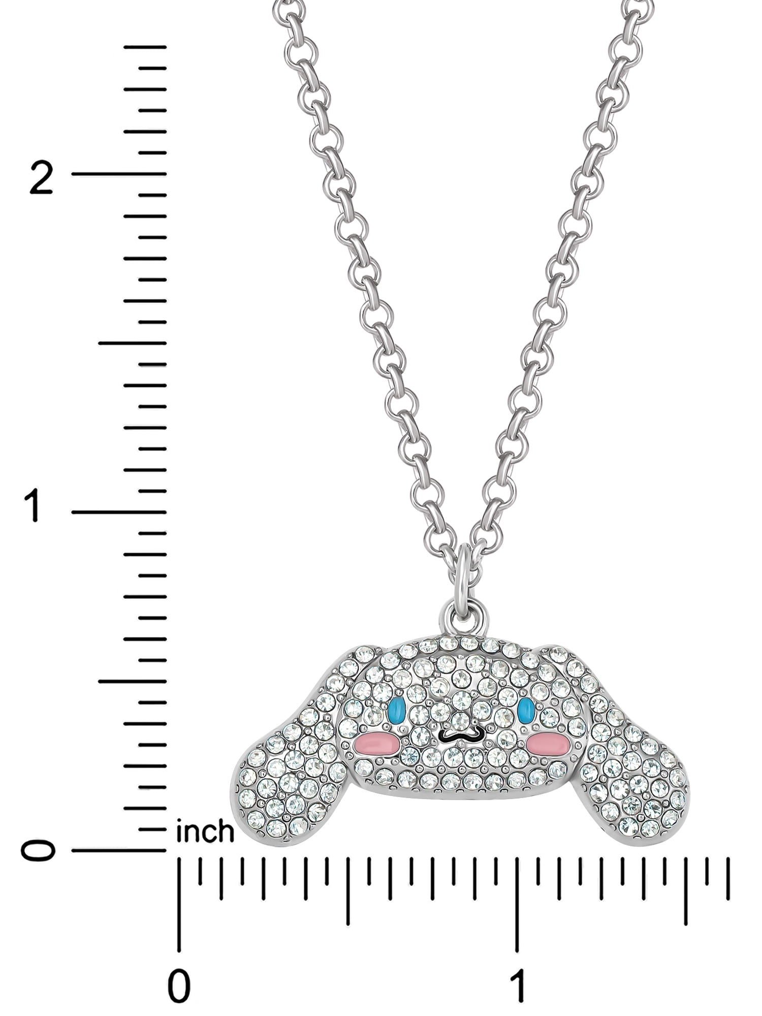 Sanrio Girls/Tween Cinnamoroll Clear Crystal Pendant, 16" Chain + 3" Extender