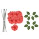 thumbnail image 5 of 25 piezas Flores artificiales con decoraciones del hogar de tallo decoración de boda 3d toque real para el día de la madres interiores al aire libre rojo, 5 of 8
