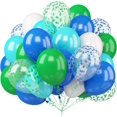 thumbnail image 1 of Yanonmyfd Pink and Purple Balloons, 50PCS 12 Inch Confetti Balloons, Metallic Purple Pink Latex Balloons with Ribbon, Party Balloons for Birthday Shower Wedding Party Decorations,Green-blue-white, 1 of 33
