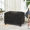 thumbnail image 2 of 24'' Tufted Ottoman with Storage Rectangle Foot Rest Ottomans Stool for Bedroom Living Room(Black), 2 of 16