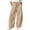 Khaki, variant on Tqcoqu Women's Vertical Rib Corduroy Barrel Pants,Solid Elastic Drawstring Waist Pants with Side Pockets,Loose Casual Lantern Trousers for Fall Winter,Blue Women's S-XXXL