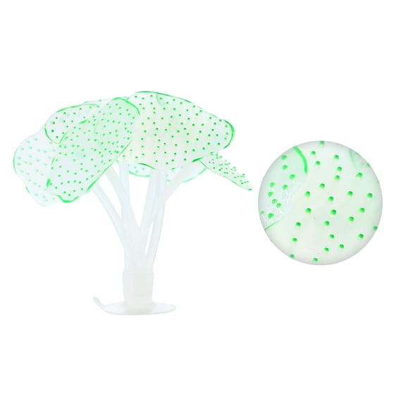Vocoste Soft Silicone Glowing Aquarium Simulation Coral with Sucker Aquatic Artificial Coral Green