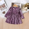 thumbnail image 6 of KYAIGUO Infant Toddler Girls Long Sleeve Velvet Dresses for Girls,Baby Dresses Kids Spring Fall Dress Party Gown Baby Kids Fall Winter Ruffle Long Sleeve Wedding Evening Dress 9M-4Years, 6 of 8