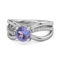 thumbnail image 1 of Stackable 3 Band 925 Sterling Silver 0.25 Ctw Tanzanite Women Wedding Ring, 1 of 3