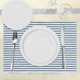 thumbnail image 3 of Ambesonne Harbour Stripe Place Mats Set of 4, Hand Drawn Sea, Standard Size, Night Blue White, 3 of 6