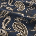 thumbnail image 3 of Superior 3-Count 145 GSM Navy Blue Paisley Cotton Flannel Sheet Set, Twin, 3 of 6
