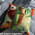 thumbnail image 3 of Red Panda Fabric By The Yard,Kawaii Wildlife Upholstery Fabric,Cute Animals Leaves Decorative Fabric,3D Cartoon Botanical Indoor Outdoor Fabric,Red Green Brown,3 Yards, 3 of 5