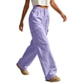 thumbnail image 7 of Elvqul Cargo Pants for Women with Multi Pockets, High Waisted Straight Leg Pants Elastic Waist Button Zip Quick Dry Casual Baggy Relaxed Fit Athletic Pants for Hiking Climbing, 7 of 7