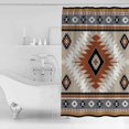 thumbnail image 2 of Shower Curtain, Classic Aztec Orange Pattern Waterproof Shower Curtain Set with Hooks for Bathroom Showers,Stalls and Bathtubs,72x84In Abstract Bohemian Art, 2 of 9