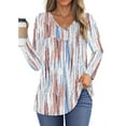 thumbnail image 3 of Fantaslook Womens Tops Dressy Casual Pleated Blouses V Neck Long Sleeve Shirts Fall Tunic Tops, 3 of 8