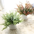 thumbnail image 5 of 4 hojas artificiales de eucalipto, follaje de plantas falsas para el hogar, jardín, oficina, decoración de boda, 5 of 5