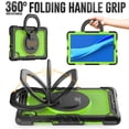 thumbnail image 3 of Case for Lenovo Tab K10 10.3 inch/M10 FHD Plus 2020 2nd Gen, 360 Rotating Stand Handle Pencil Holder Shoulder Strap Heavy Duty Shockproof Cover, Lime PC, 3 of 7