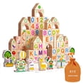 thumbnail image 1 of Bewildely Juego de juguetes para bebé de 1 año | Bloques de madera para el desarrollo sensorial y la diversión (6 meses) Juguetes Educativos vistoso Edificio 100sólido bl, 1 of 6