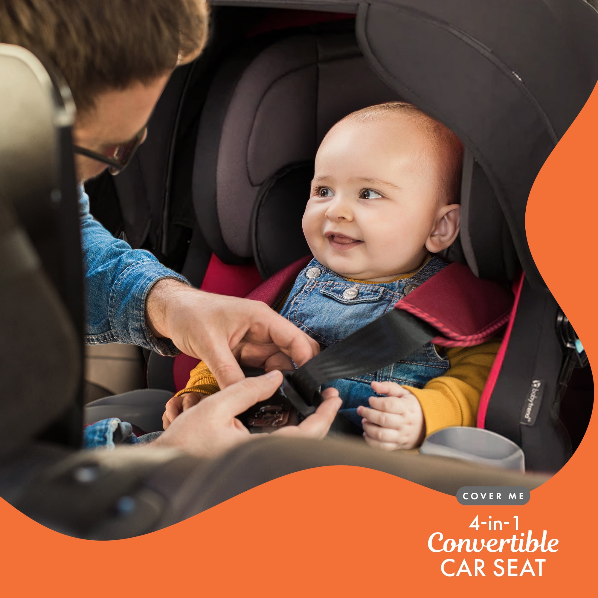 Baby Trend 4-in-1 Infant and Toddler Car Seat, Cover Me, Stormy, Convertible