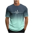 thumbnail image 2 of Fnnxeal Graphic shirts for Men, Summer Casual Big and Tall T-Shirt Mens Round Neck Tees Short Sleeve Blouse Mint Green Classic Tshirts Size 2XL, 2 of 4