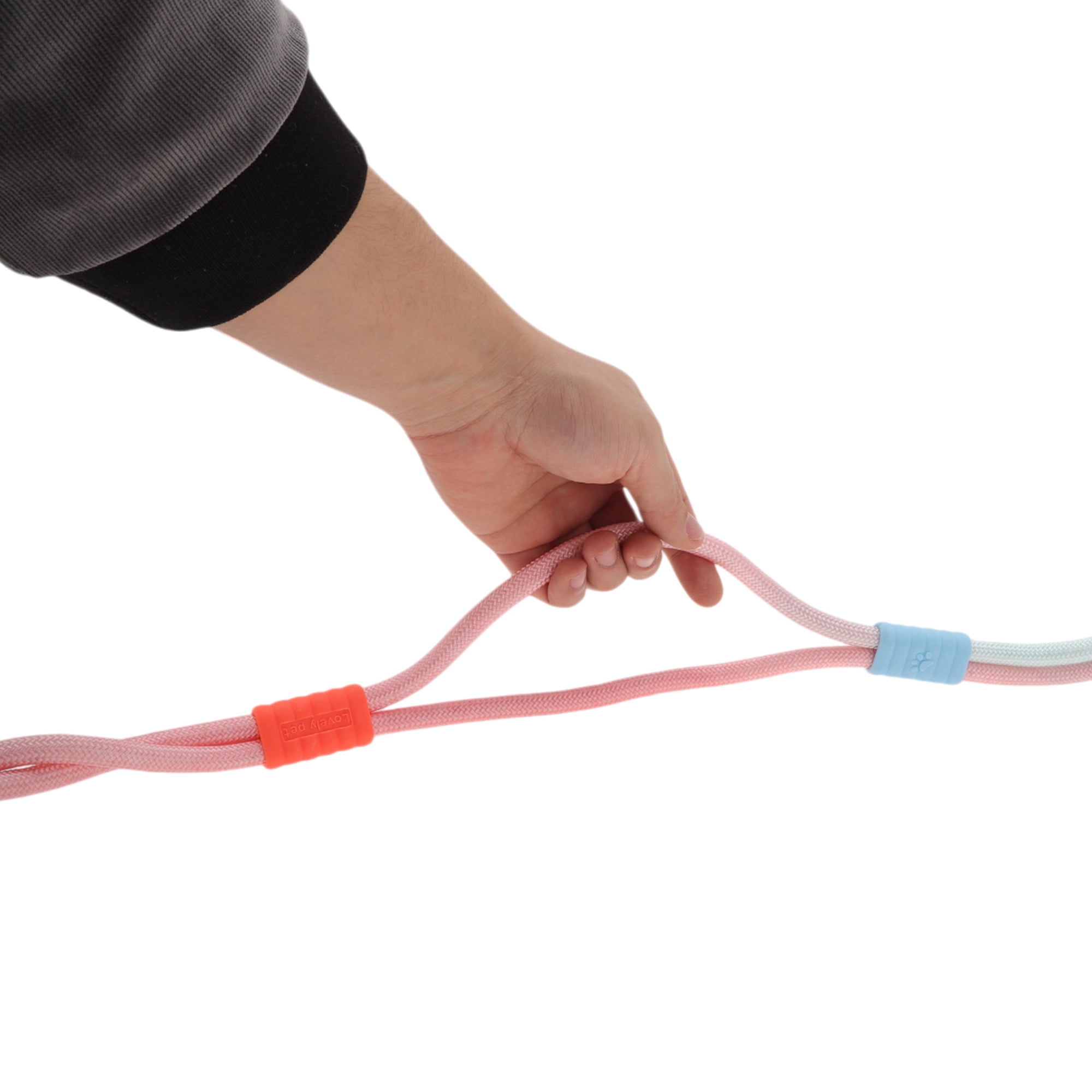Unique Bargains Adjustable Crossbody Waist Leash Hands Free Dog Leash Yellow Pink Blue
