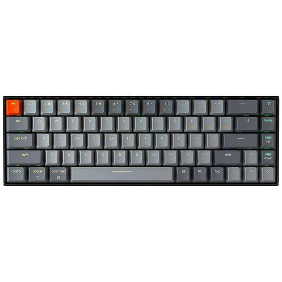 Keychron K6 Mechanical Keyboard 65% Compact 68 Key Wireless Gaming Keyboard, RGB Backlight Bluetooth 5.1/Wired Keyboard Compatible with Mac Windows, Gateron Blue Switch