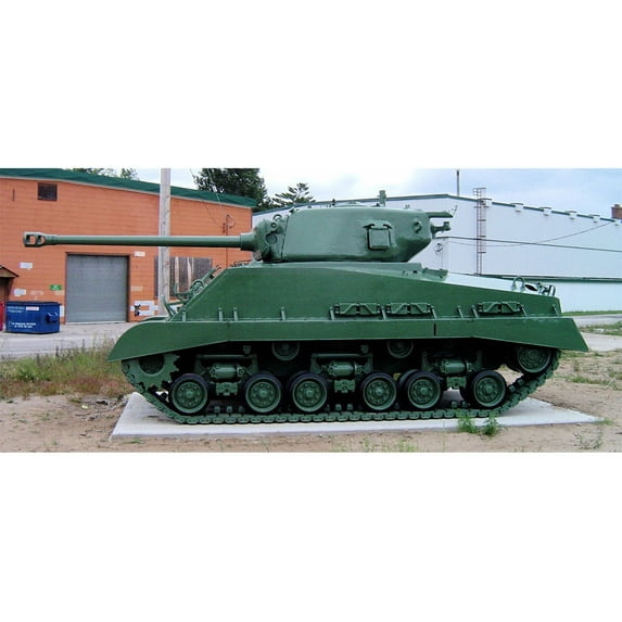 24x36 gallery poster, M4A276 HVSS Sherman Tank with T23 turret and later 76 mm guns muzzle brake