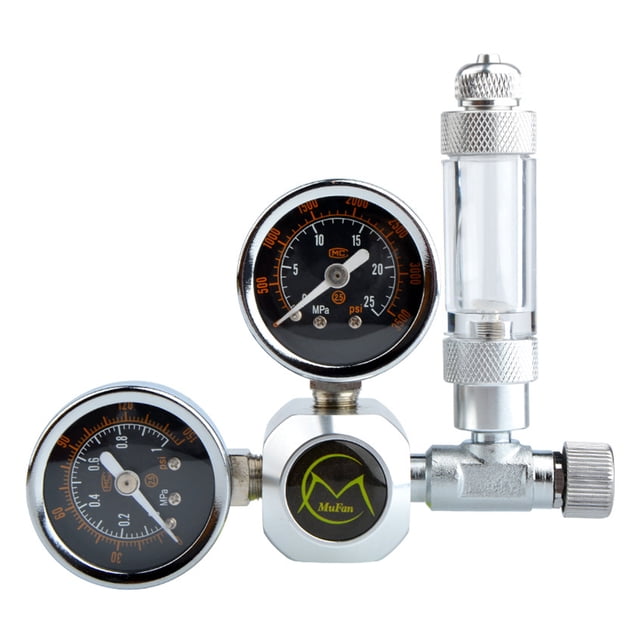 Eigraketly Regulador de CO2 para acuario W21.8 G5/8, Control de presión de CO2 para tanque de peces y burbujas de acuario Medidores de medidas dimensionales No.01