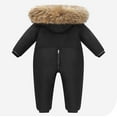 thumbnail image 4 of Toddler Baby Jumpsuit Quilted Jacket One Piece Thermal Hooded Snowsuit for Boys Girls Winter Warm Romper Outdoor Play Daily Wear, 4 of 4