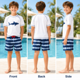 thumbnail image 2 of Big Chill Boys' Rash Guard Set - UPF 50+ Short Sleeve Swim Shirt and Bathing Suit Trunks - Swimwear Set for Boys (4-14), 2 of 6