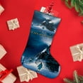 thumbnail image 4 of The Polar Express-theme Christmas Stockings，Fine white linen for Stairs Fireplace Hanging Xmas Home Decor Christmas gift17.7"X12.6"(45cm×32cm), 4 of 5