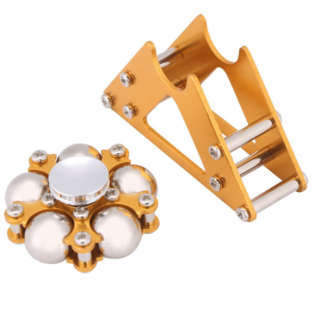 Yellow Aluminum Alloy Wheel Gyro Tripod Stress Relief Hand Toy Kids Gifts 