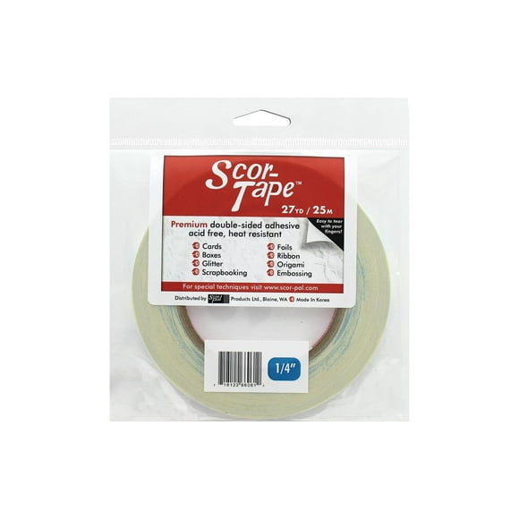 Scor Pal Scor Tape Dbl Side Adhesive .25" 27yd