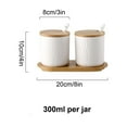 thumbnail image 3 of European Style Sugar Bowl With Lid, Ceramic Sugar Pot, Non-slip Coffee Accessories, Solid Color Sugar Pourer, Kitchen Storage-White 2 Set-300ml, 3 of 9