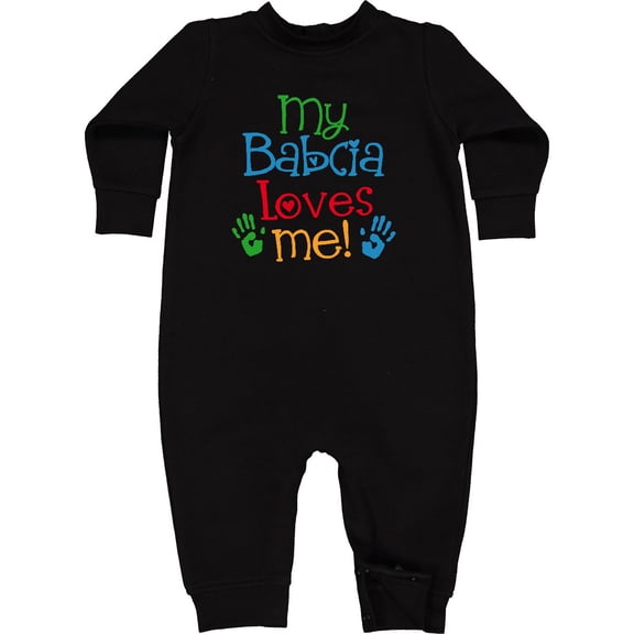 Inktastic My Babcia Loves Me Baby Fleece Romper