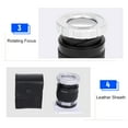 thumbnail image 2 of LED Scale Loupe 30X Adjustable Magnification Magnifier Metal Cylinder Type Mirror with Scale Small Size Reading Mirror Jewelry Magnifier with 3 LED Lights 3 UV Lights Black, 2 of 7
