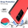 thumbnail image 3 of Decase Heavy-Duty Rugged Case for Samsung Galaxy S23 Ultra,Dual Layer Military Grade Drop Protection Anti-Fingerprint Anti-Scratch Hard Back Cover Silicone Bumper Shockproof Protective Case,Red, 3 of 5