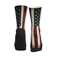 thumbnail image 2 of America Flag Retro Athletic Crew Novelty Socks for Womens Mens, 2 of 6