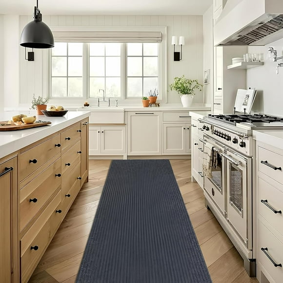 SHILIU-Hallway Runner Rug Grey Stripe Carpet Custom Size 2FTX6FT, Indoor Outdoor Waterproof Area Rug for Entryway, Kitchen, Garage, Stairs, Front Door, Laundry Room, Commercial Use