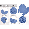 thumbnail image 5 of Fantaslook Two Piece Sets for Women Crewneck Long Sleeve Ribbed Sweatsuits Pullover Lounge Set with Pockets Casual Tracksuit Fall Outfits, 5 of 7