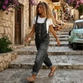 thumbnail image 5 of Czanzd Women's Denim Overalls Loose Fit Casual Bib Jumpsuit-Black,L, 5 of 7