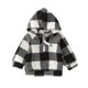 thumbnail image 1 of Gibobby Sudadera con capucha de algodónNiños pequeños Niñas Invierno Manga larga Tops Cremallera Sudadera con capucha Ropa Impresión a cuadros(Negro, 12-18 Meses), 1 of 5