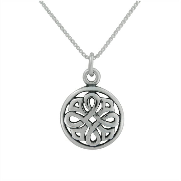Sterling Silver Celtic Flower Charm Necklace