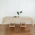 thumbnail image 2 of BalsaCircle 60" x 102" Beige Rectangular Premium Polyester Faux Burlap Tablecloth Reception, 2 of 8