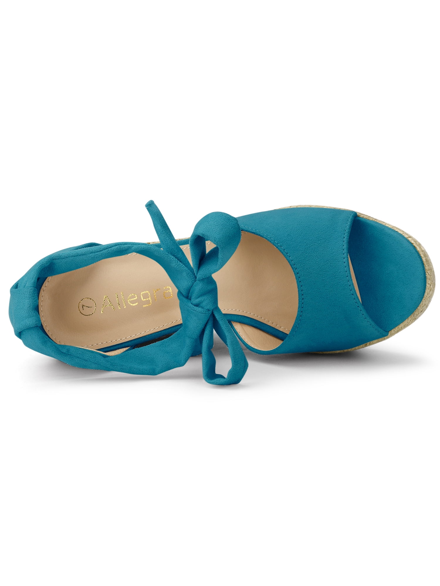 DARING DIVA Women's Espadrilles Tie Up Ankle Strap Wedges Sandals Teal 9