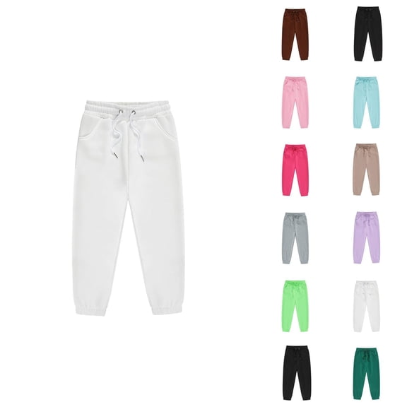 Sweatpants for Boys Girls 2026 Fashion Drawstring Elastic Waist Solid Color Jogging Pants Kids Sweat Pants with Pockets