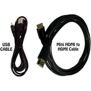 HDMI Cable for Canon EOS SL2 DSLR Camera + USB Cable - High-Speed 4K Mini HDMI to HDMI Cable for Canon EOS SL2 DSLR Camera, 6 Feet.