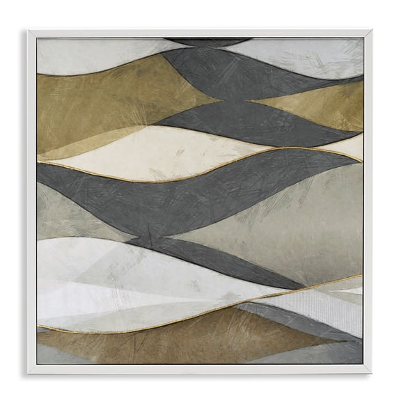 Stupell Industries Contemporary Southwestern Striped Abstract White Framed Giclee Art, 12 x 12, by Alonzo Saunders