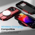 thumbnail image 7 of for iPhone 16 Pro Case, [Shockproof] Military Grade Proof Protection [Dropproof] Rugged Protective Heavy Duty Phone Case Cover for iPhone 16 Pro (Red), 7 of 7