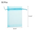 thumbnail image 2 of 50pcs Organza Bags 3x4 Inch Drawstring Favor Pouches Sheer Mesh Bag for Gift Jewelry Wedding Party Lake Blue, 2 of 6