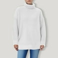 thumbnail image 4 of Maqroz Sweaters for Women Long Sleeve Turtle Neck Sweater Knit Ribbed Soft Pullover Basic Solid Color Pullovers Fall Winter Plus Size Causal Warm Top, 4 of 7