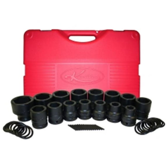 15 Piece 0.75 in. Drive Short Metric Impact Socket Set