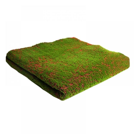 Artificial Grass Rug Fake Moss Grass Turf DIY Synthetic Turf Landscape Lawn Carpet for Wedding Home Patio 24*24inch Green